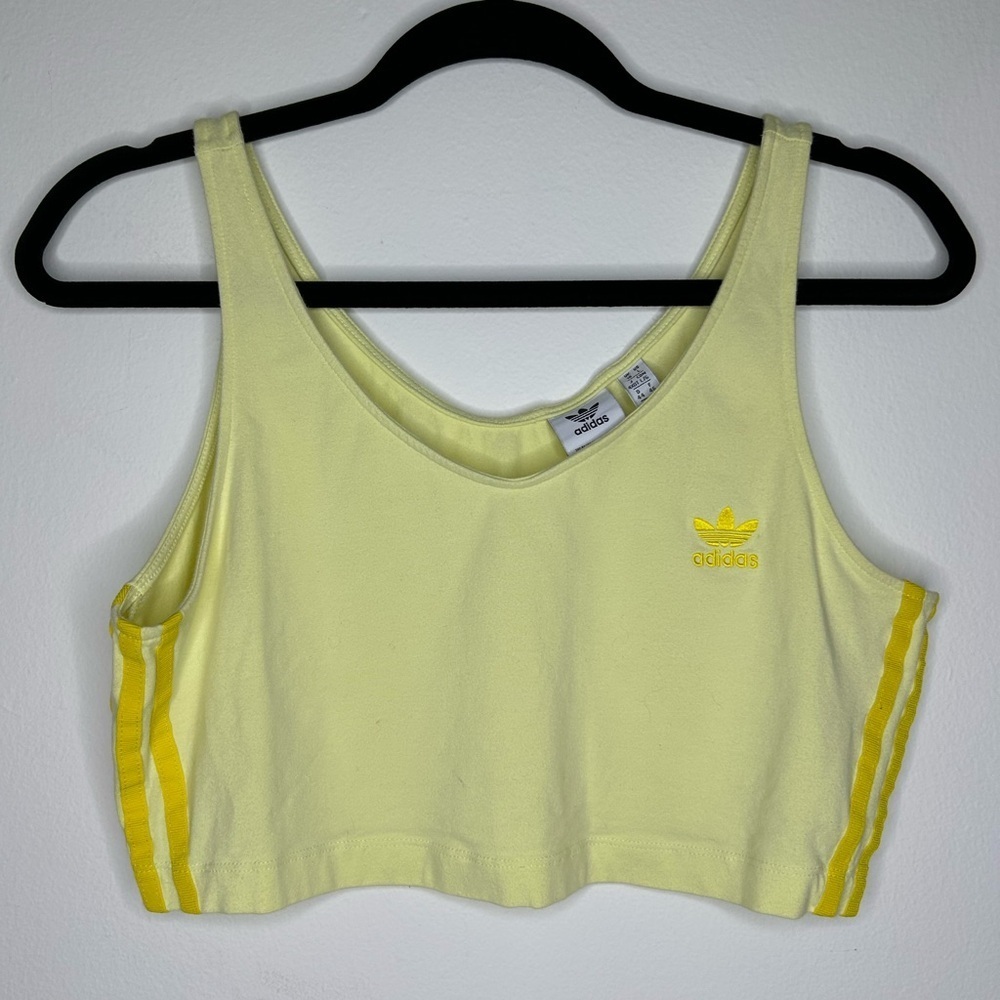 Adidas Originals Adicolor Classics 3-Stripes Short Tank Top Yellow - Picture 3 of 8